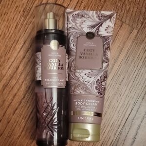 Bath & Body Works Cozy Vanilla Bourbon Fragrance Mist & Body Cream